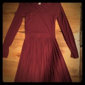 Old navy fit and flare burgundy long sleeve dress